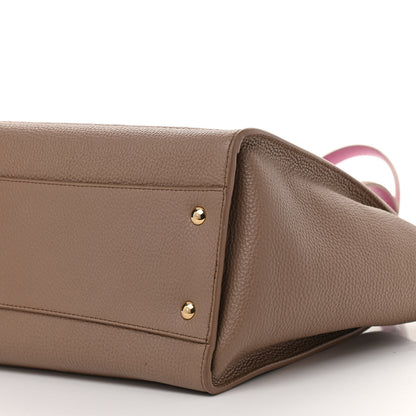 Salvatore Ferragamo Grained Calfskin Double Handle Medium Amy Tote Beige Pink 6 of 11