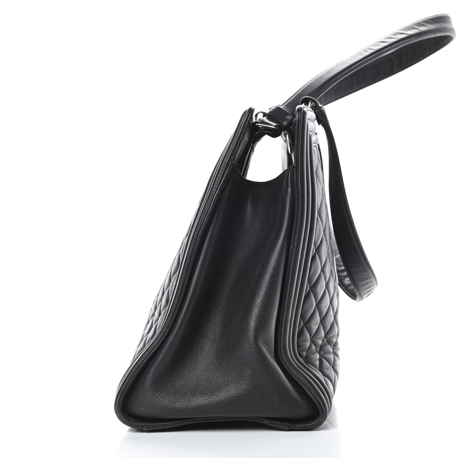 Chanel Lambskin Quilted Boy Shopping Tote Black 20 of 22