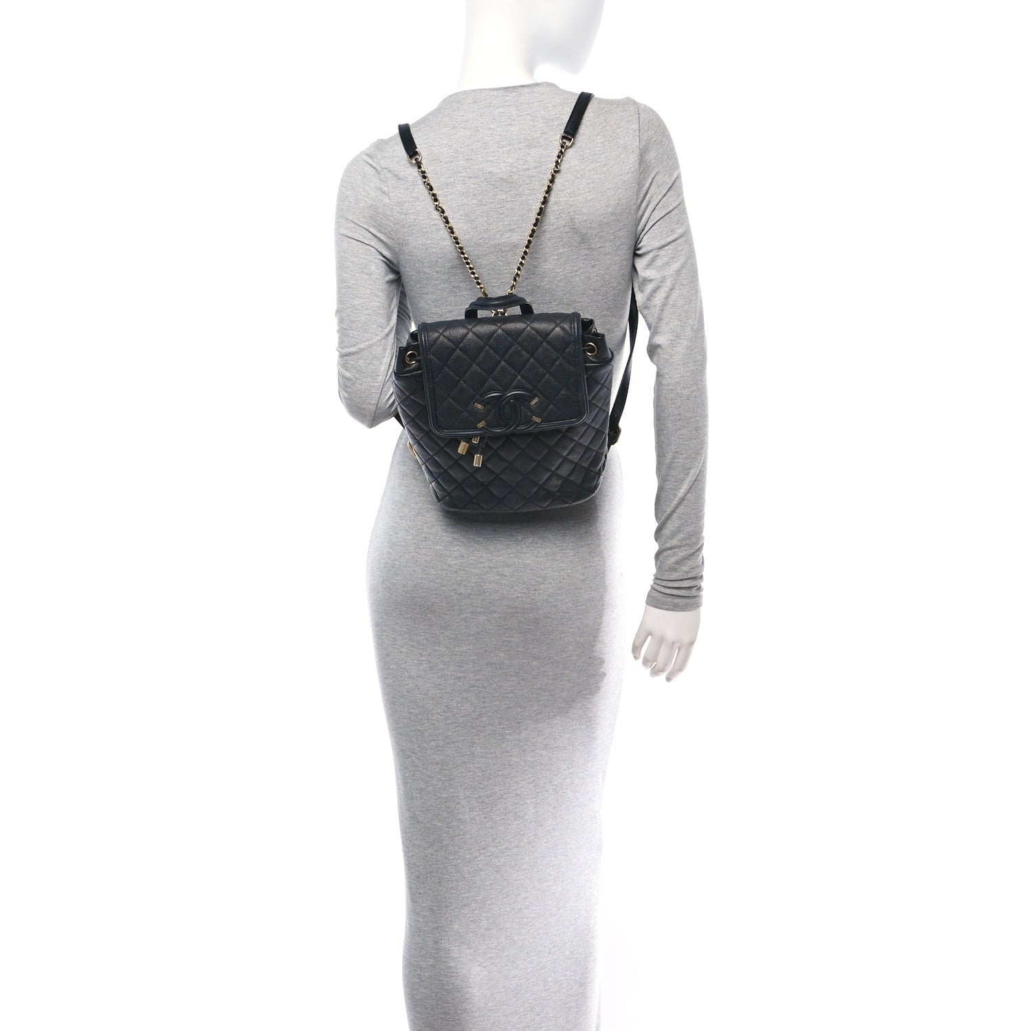 Chanel Caviar Quilted Filigree Backpack Black 2 of 10
