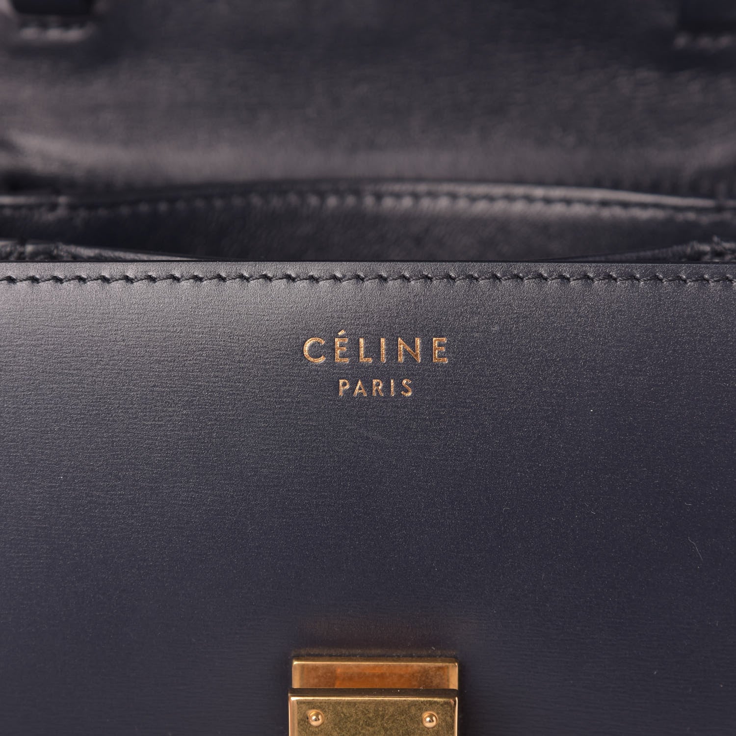 Celine Box Calfskin Small Classic Box Flap Bag Navy Blue 6 of 11
