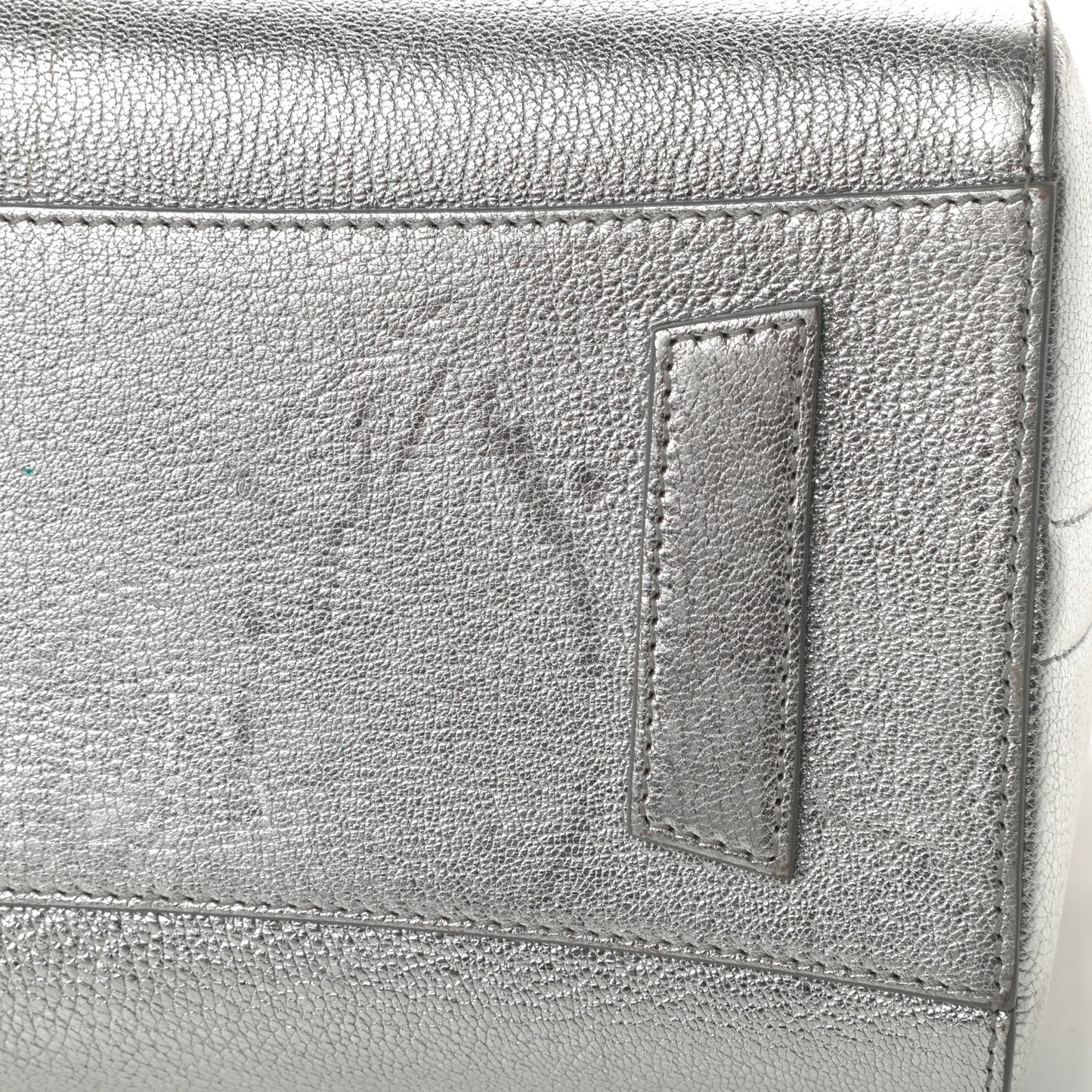 Metallic Sugar Goatskin Small Antigona Silver