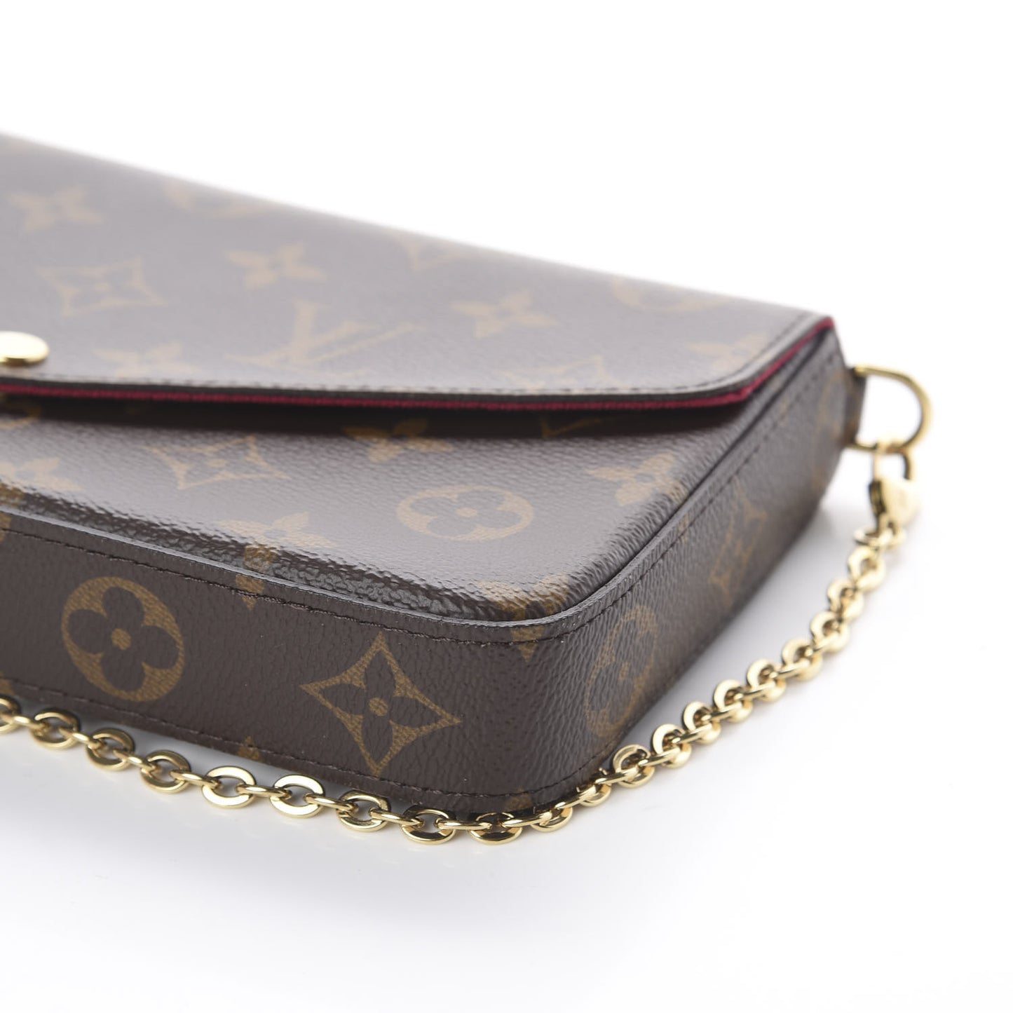 Monogram Pochette Felicie Chain Wallet Fuchsia