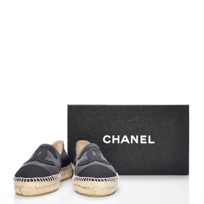 Chanel Satin CC Espadrilles 38 Black 10 of 10
