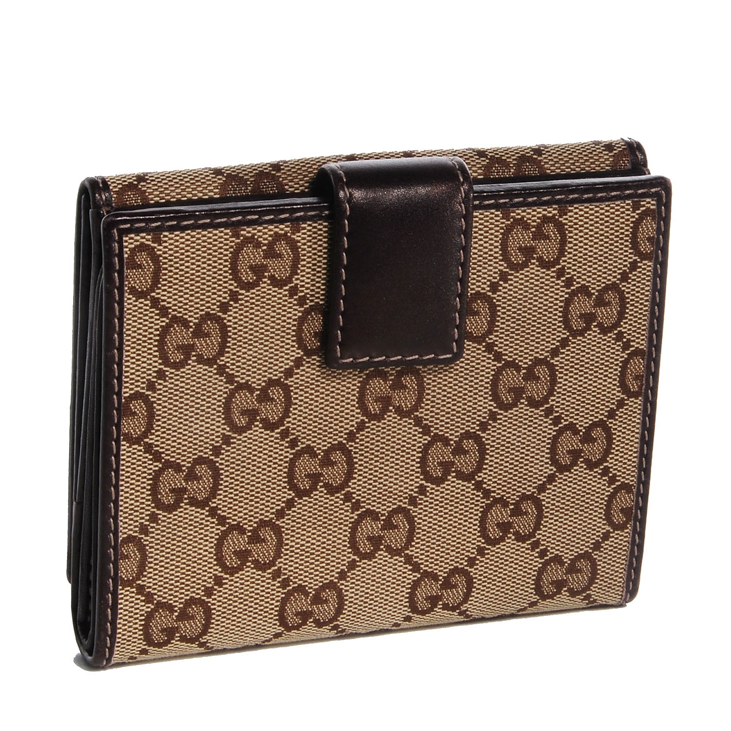 Gucci Monogram New Britt French Wallet Dark Brown 3 of 8