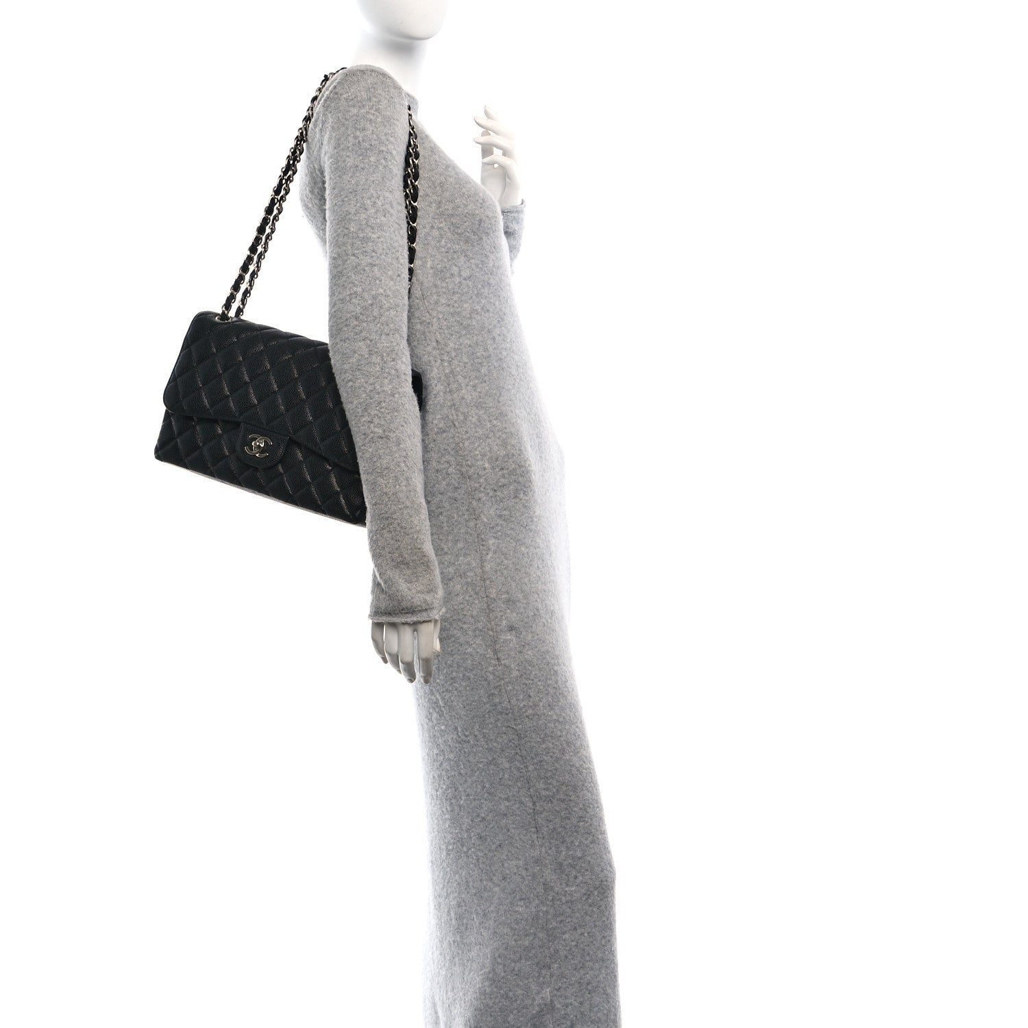 Chanel Caviar Quilted Jumbo Double Flap Black 3 of 11