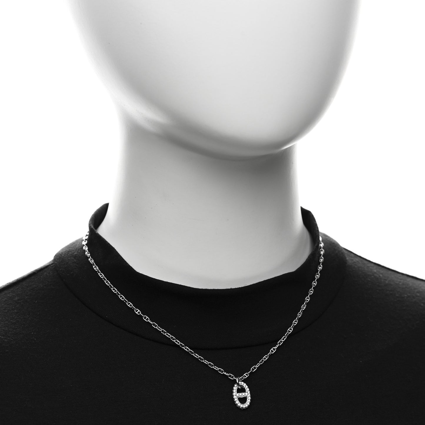 18K White Gold Diamond New Farandole Pendant Necklace ST