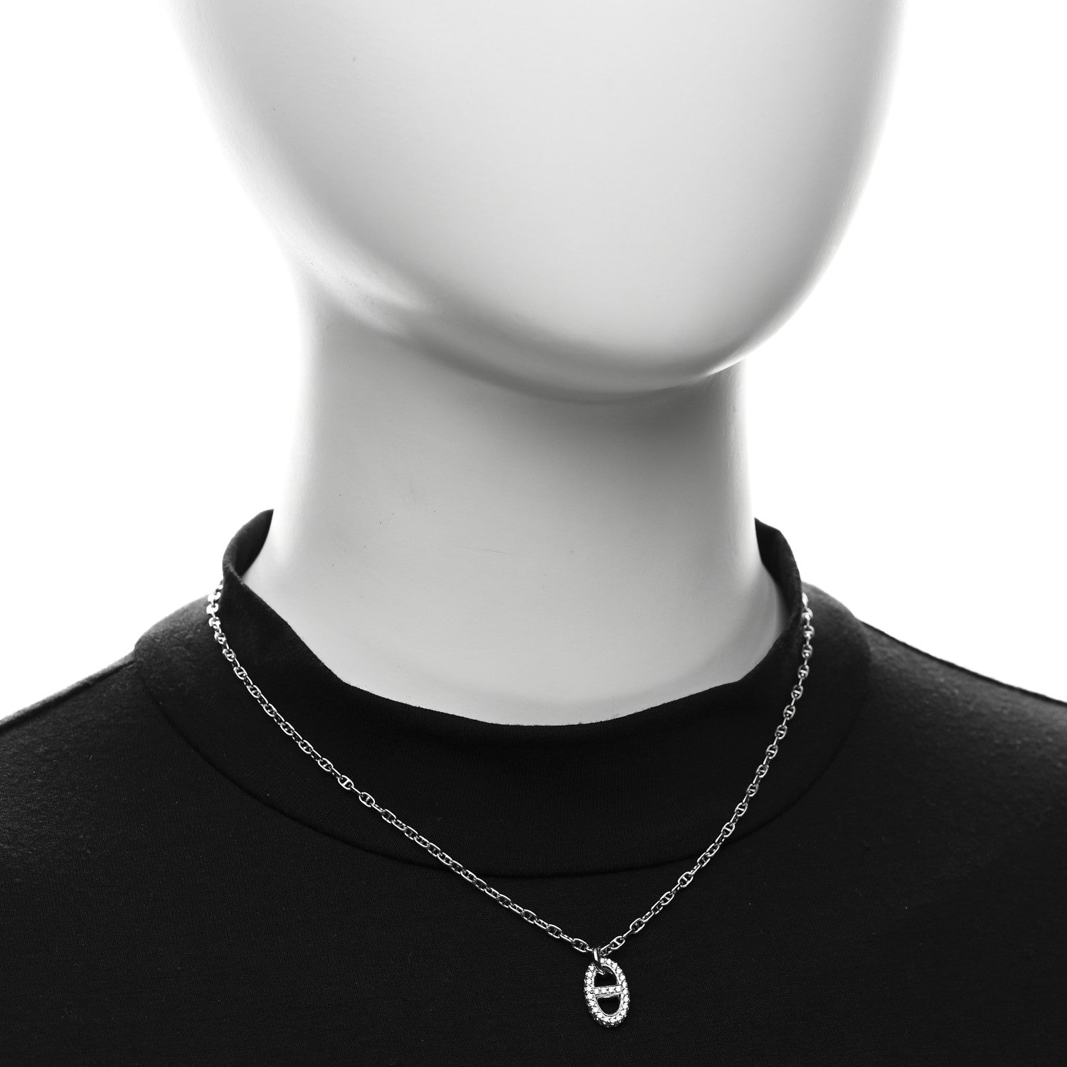 Hermes 18K White Gold Diamond New Farandole Pendant Necklace ST 2 of 6