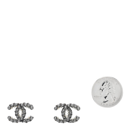 Chanel Ruthenium Studded Pearl CC Earrings 2 of 4