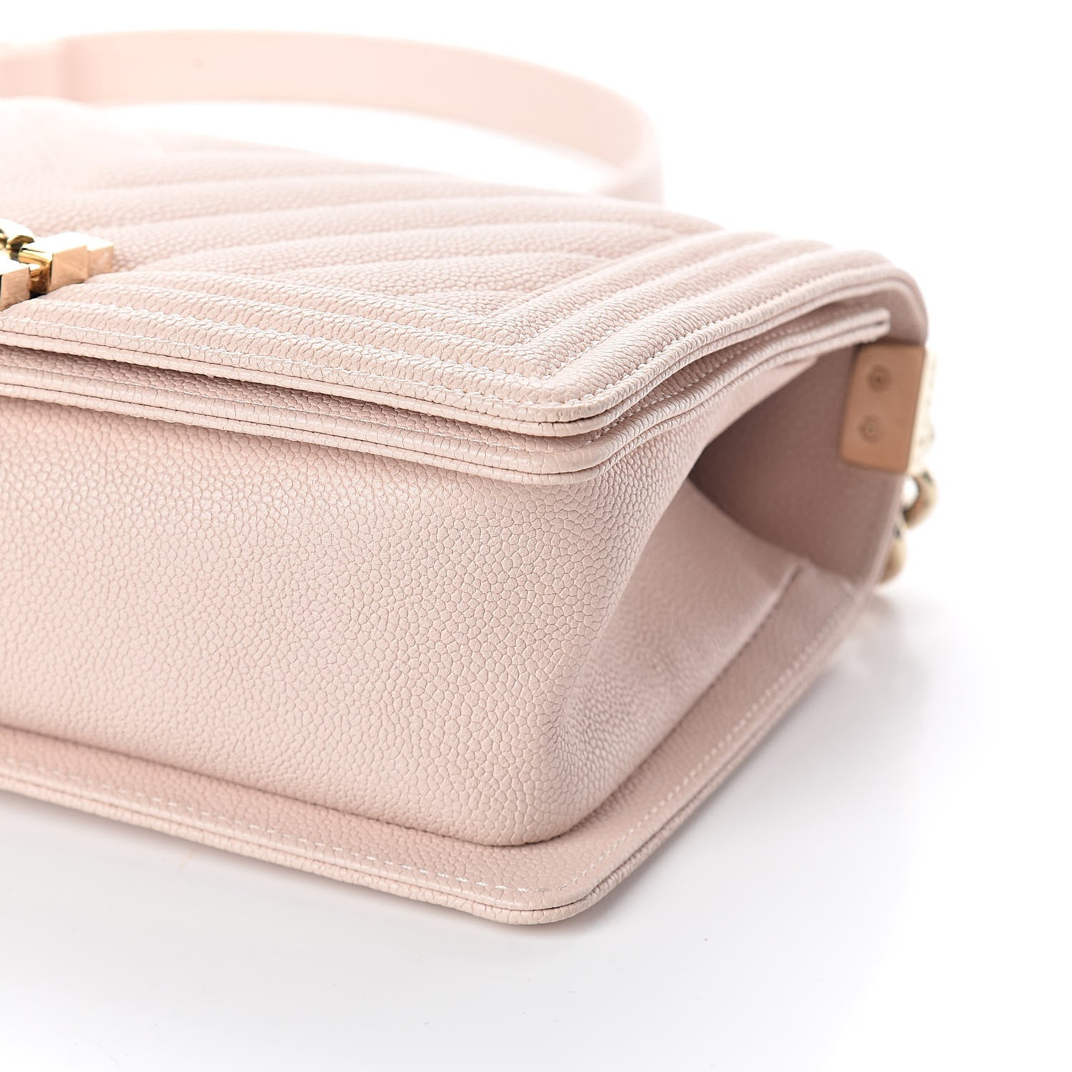 Chanel Caviar Chevron Quilted Medium Boy Flap Nude 9 of 11