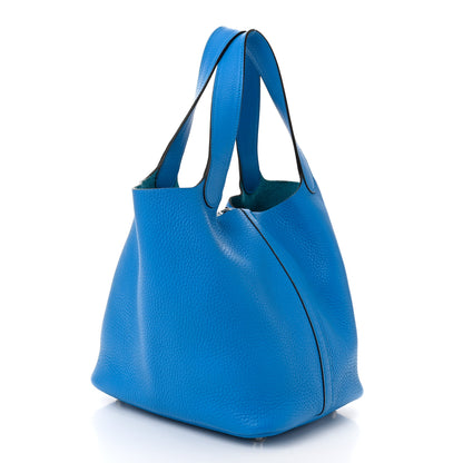 Hermes Taurillon Clemence Picotin Lock 22 MM Bleu Zanzibar 3 of 12
