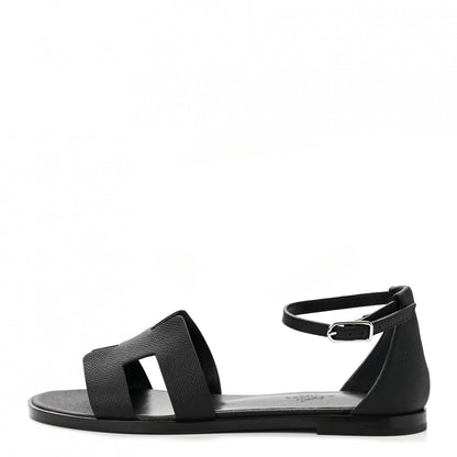 Hermes Epsom Santorini Sandals 35 Black 1 of 10