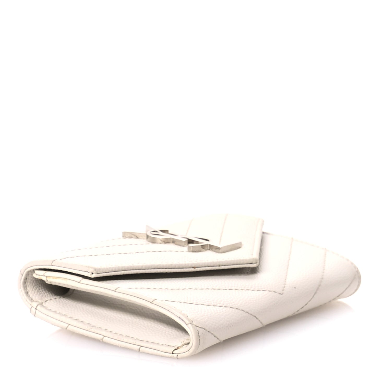 Grain De Poudre Matelasse Chevron Small Monogram Envelope Wallet Crema Soft