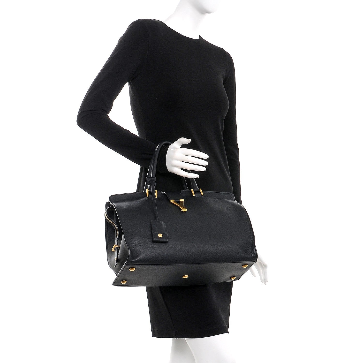 Saint Laurent Calfskin Medium Classic Y Cabas Black 2 of 12