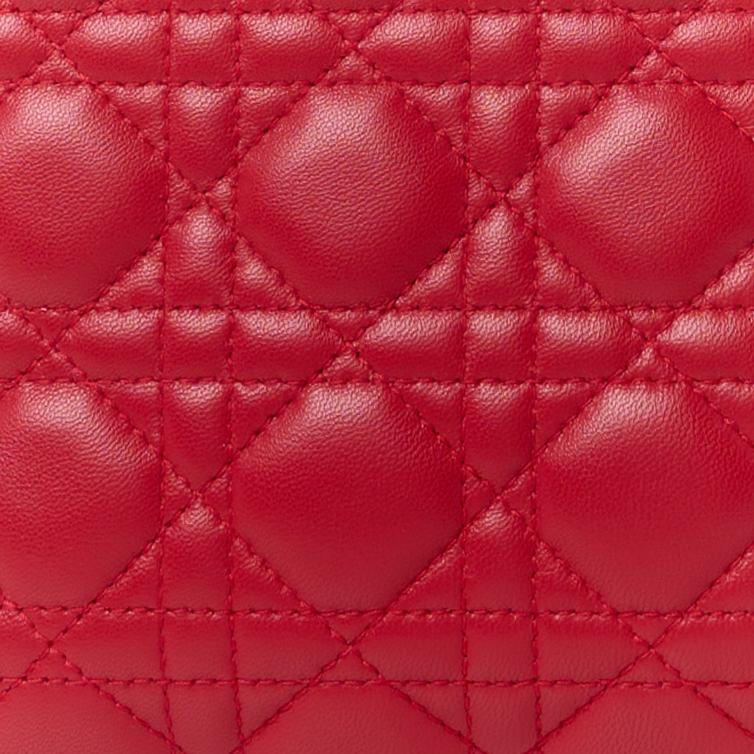 Christian Dior CHRISTIAN DIOR Lambskin Cannage Medium Lady Dior Red 10 of 13
