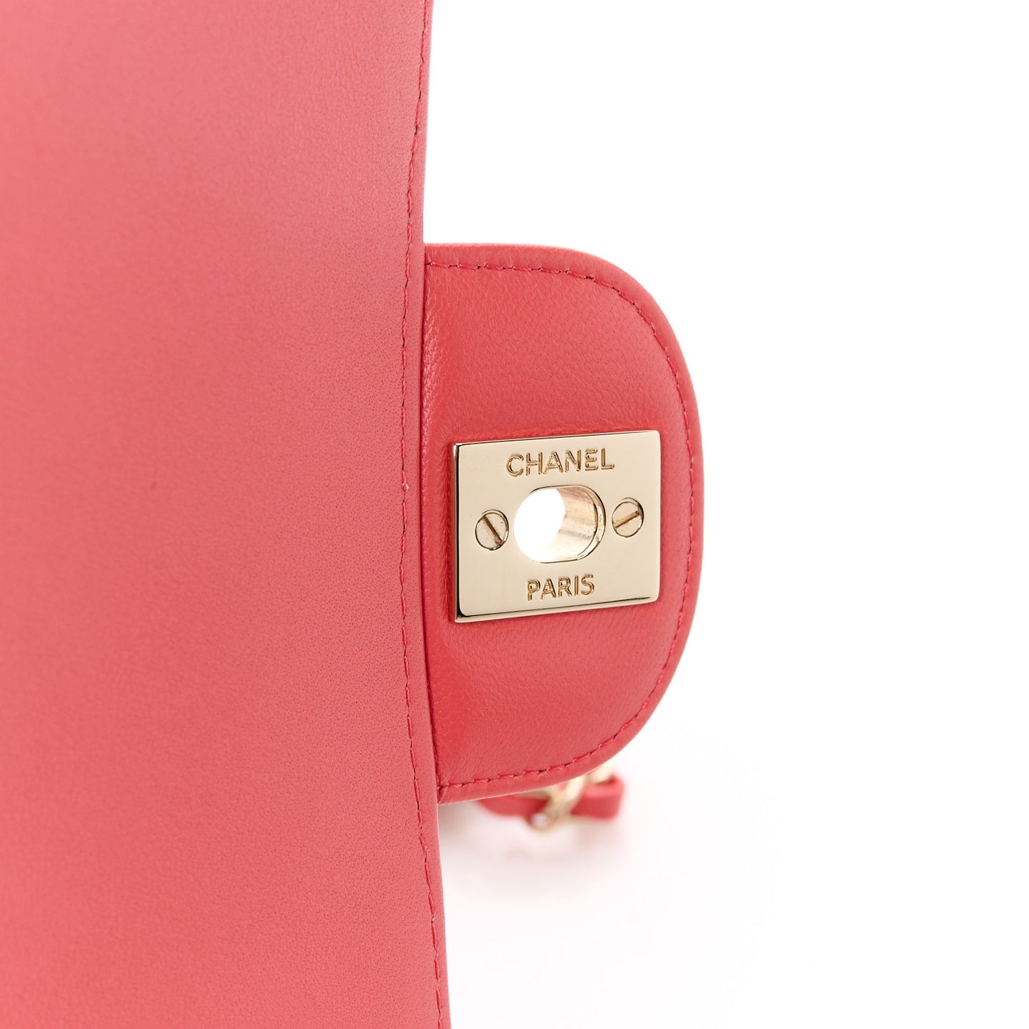 Lambskin Chevron Quilted Mini Rectangular Flap Pink