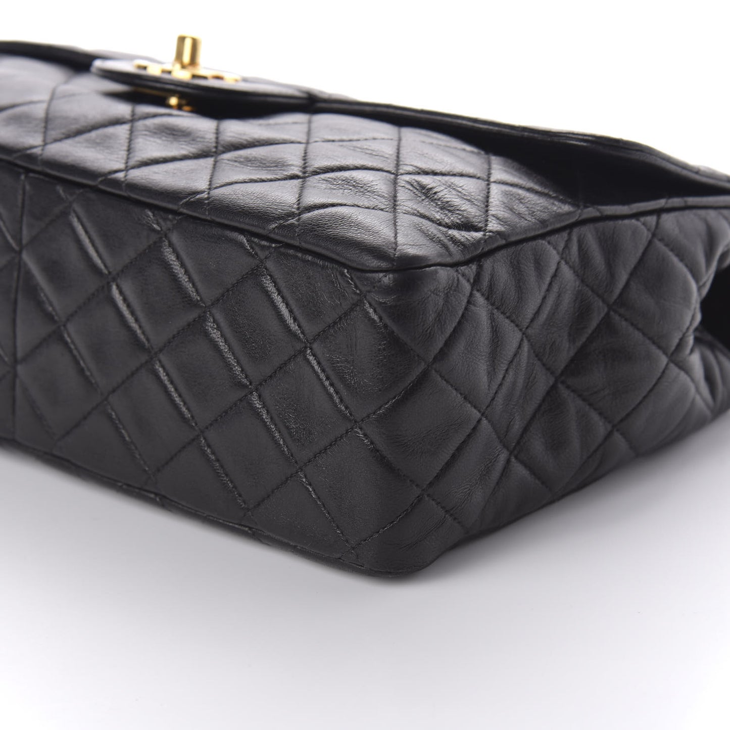 Lambskin Quilted Medium Single Flap Black
