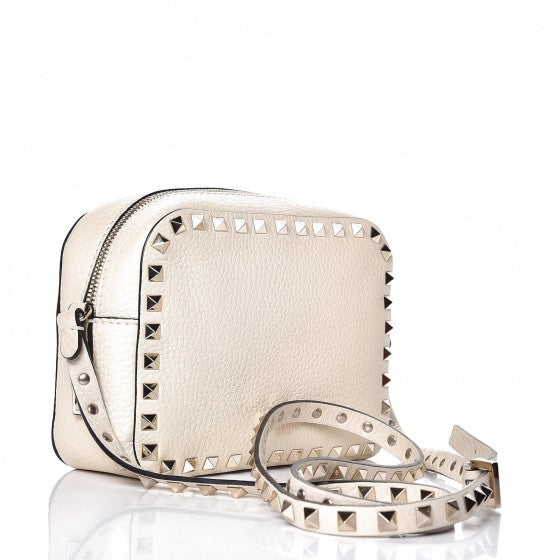 Valentino Garavani Grained Calfskin Rockstud Camera Crossbody Bag Ivory 3 of 7