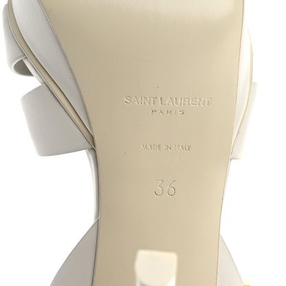 Saint Laurent Calfskin Tribute 75 Platform Sandals 36 White 8 of 9