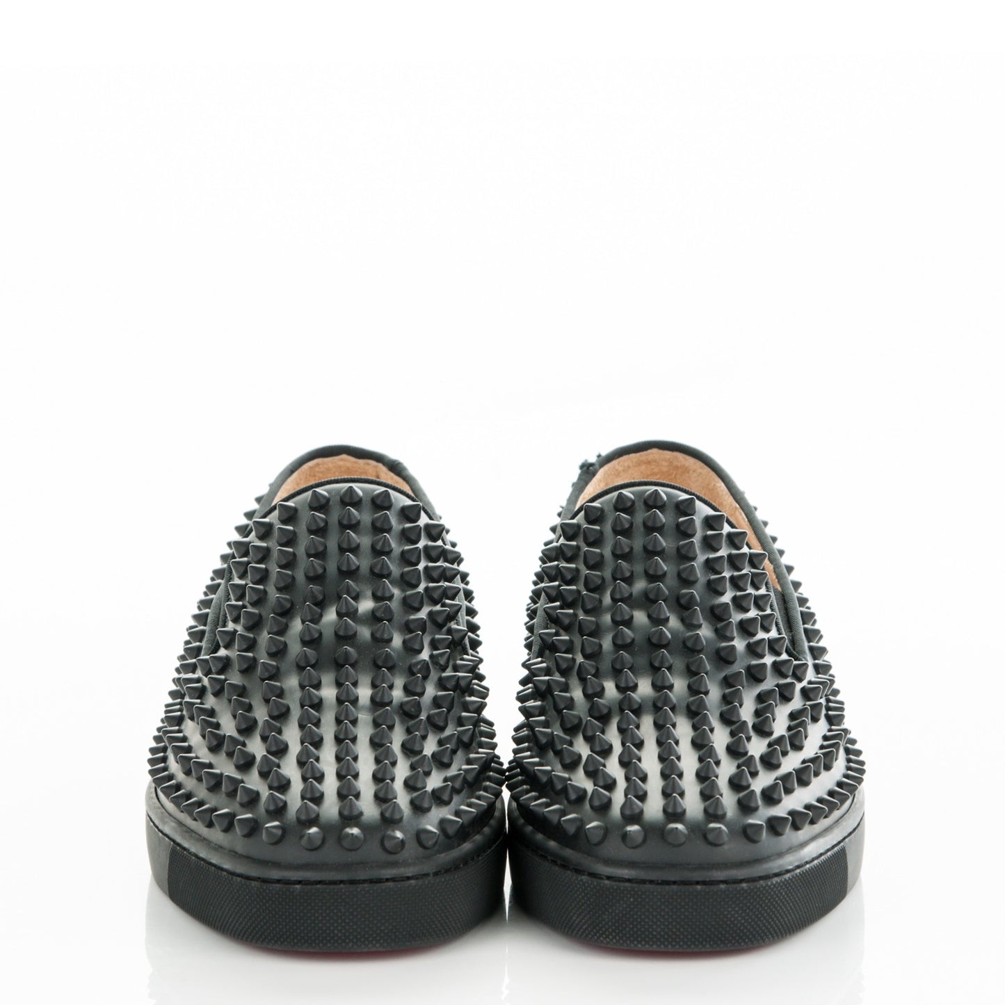 Mens Calfskin Spikes Roller Boat Flat 41 Black
