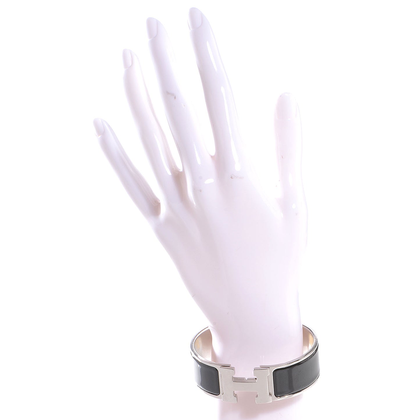Enamel Clic Clac H Bracelet Wide PM Black