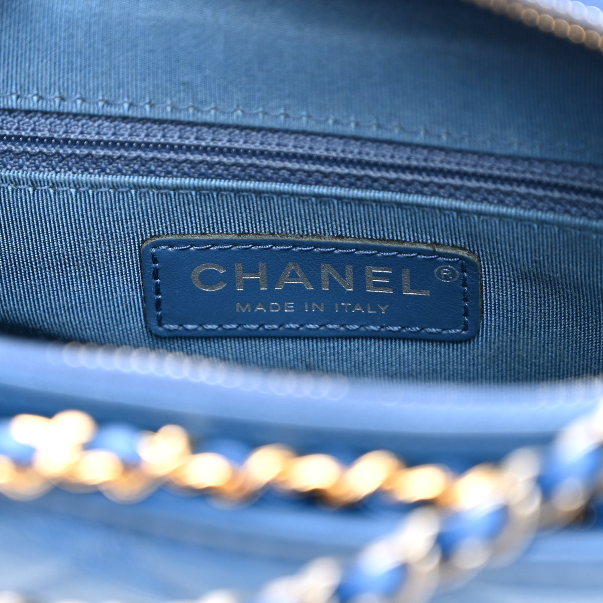 Chanel Aged Calfskin Quilted Small Gabrielle Hobo Blue 6 of 10