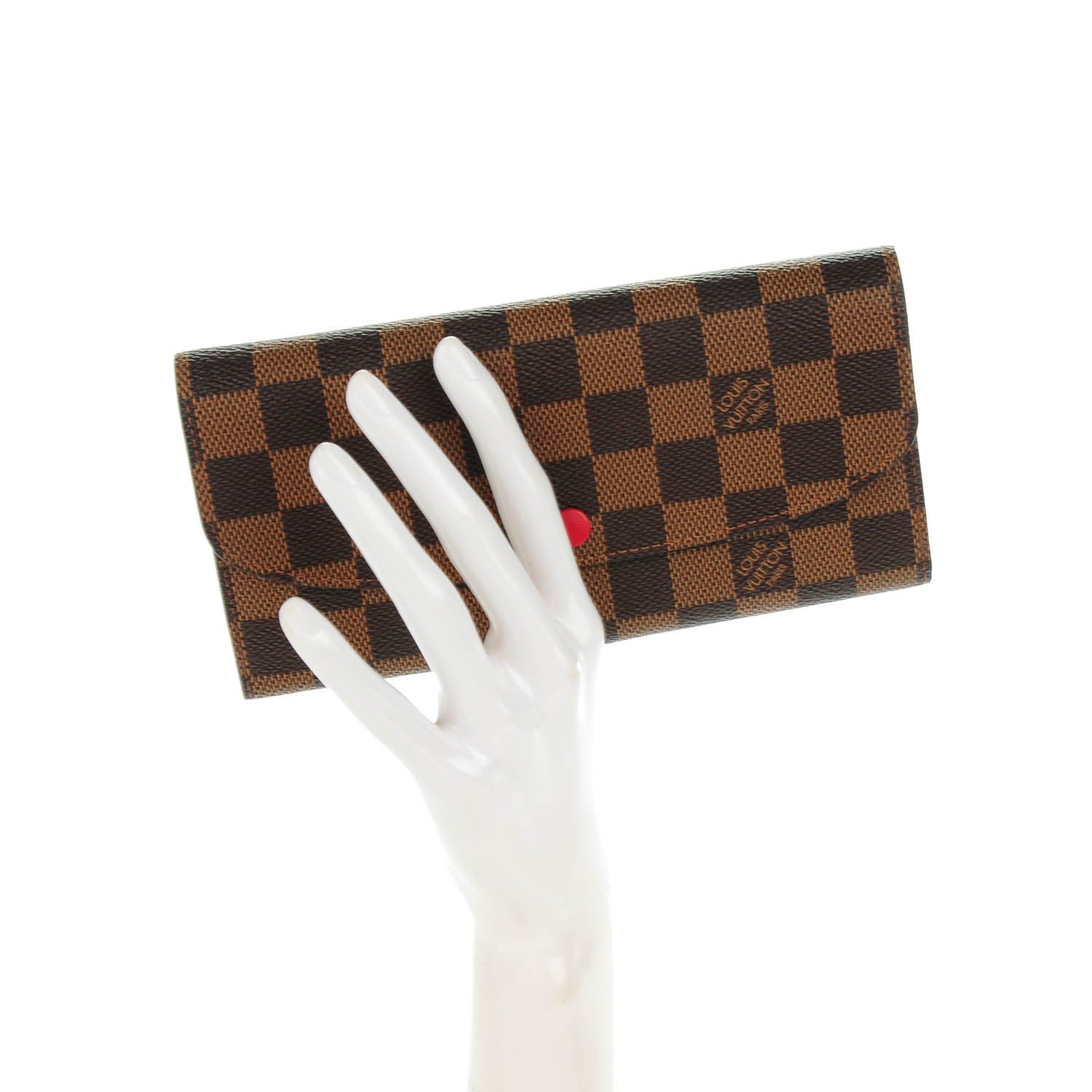 Louis Vuitton Damier Ebene Emilie Wallet Red 2 of 7