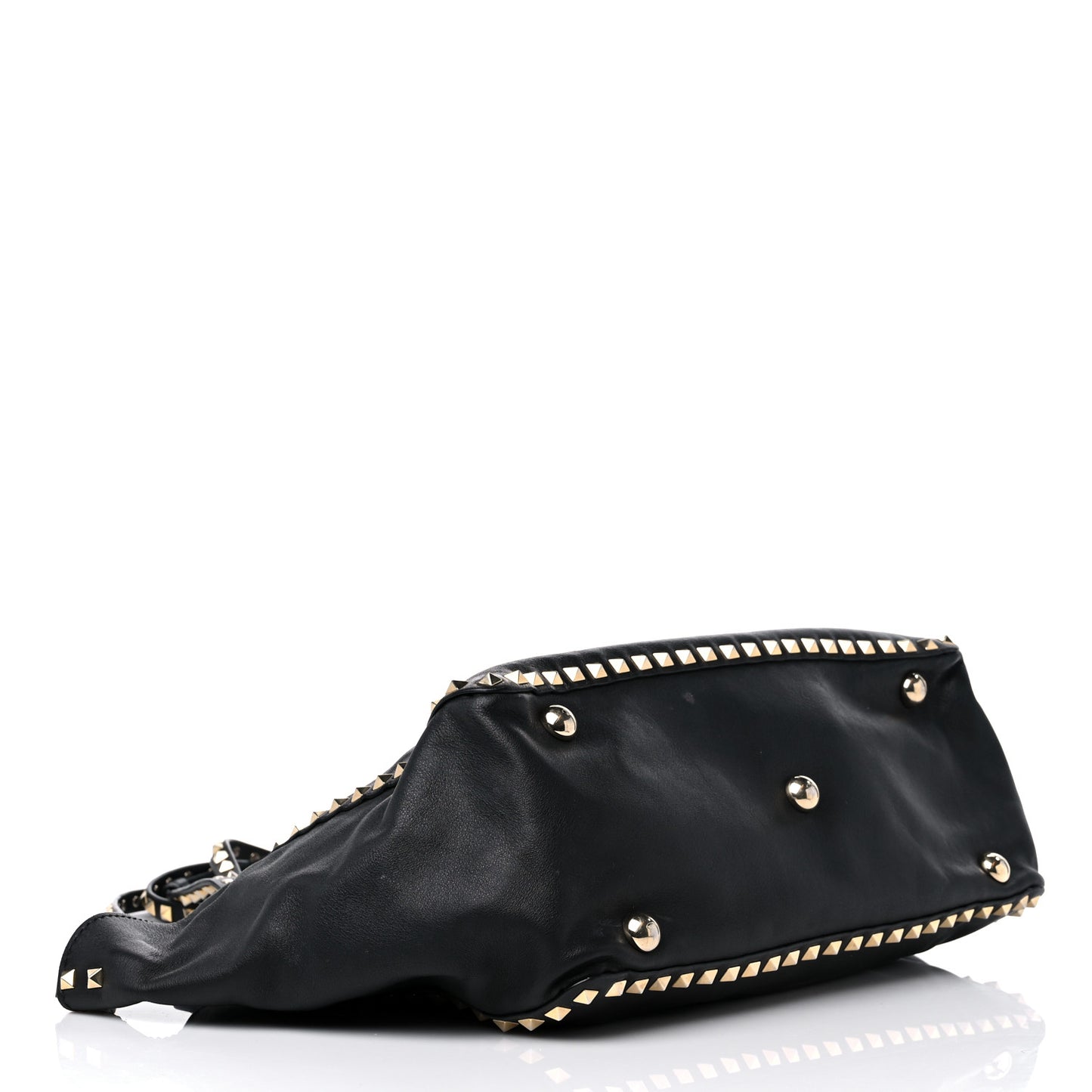 Vitello Medium Rockstud Tote Black
