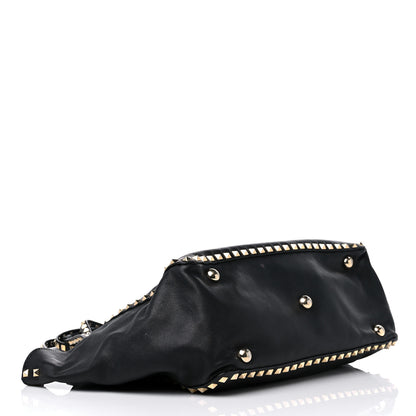 Valentino Garavani Vitello Medium Rockstud Tote Black 3 of 24