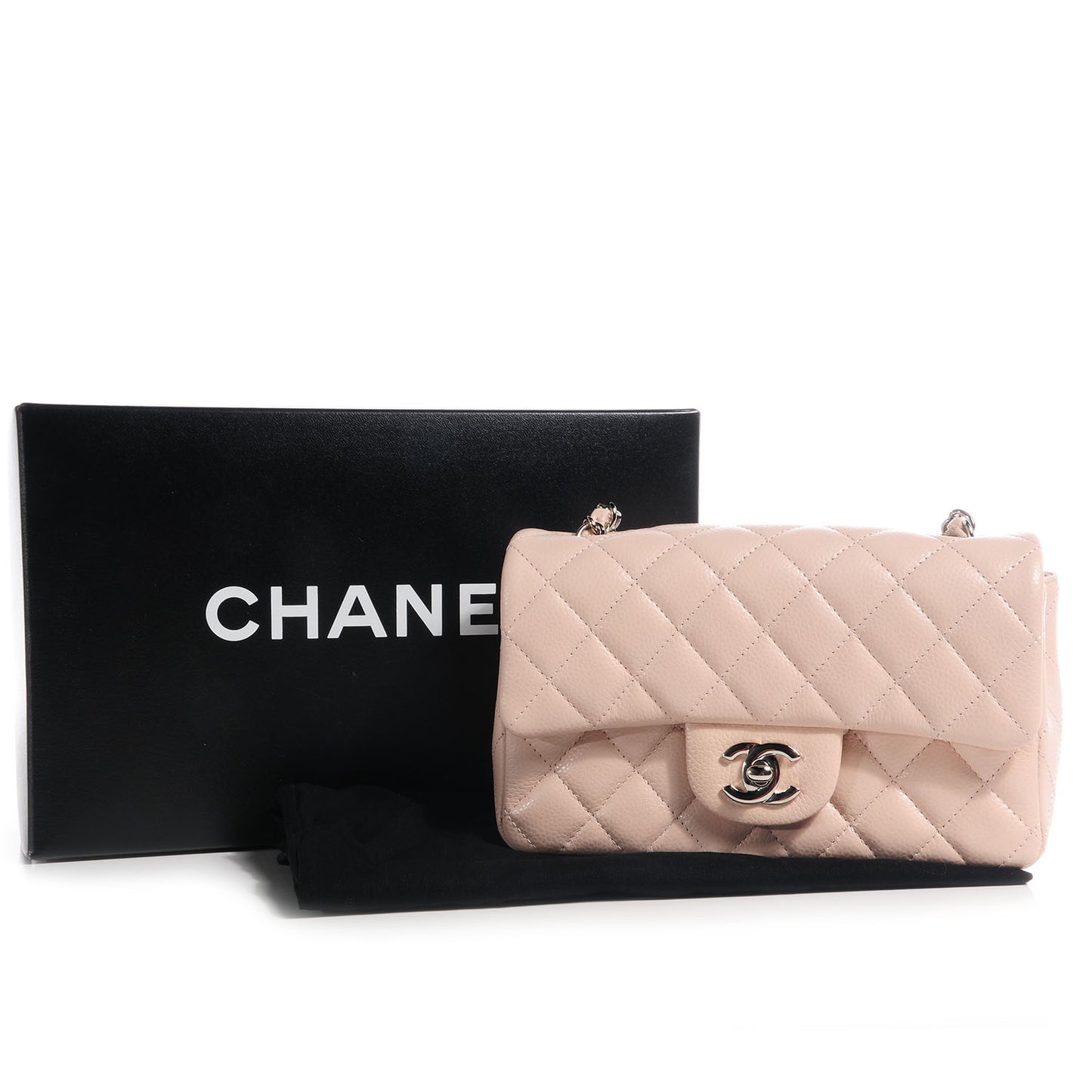 Caviar Quilted Mini Flap Light Pink