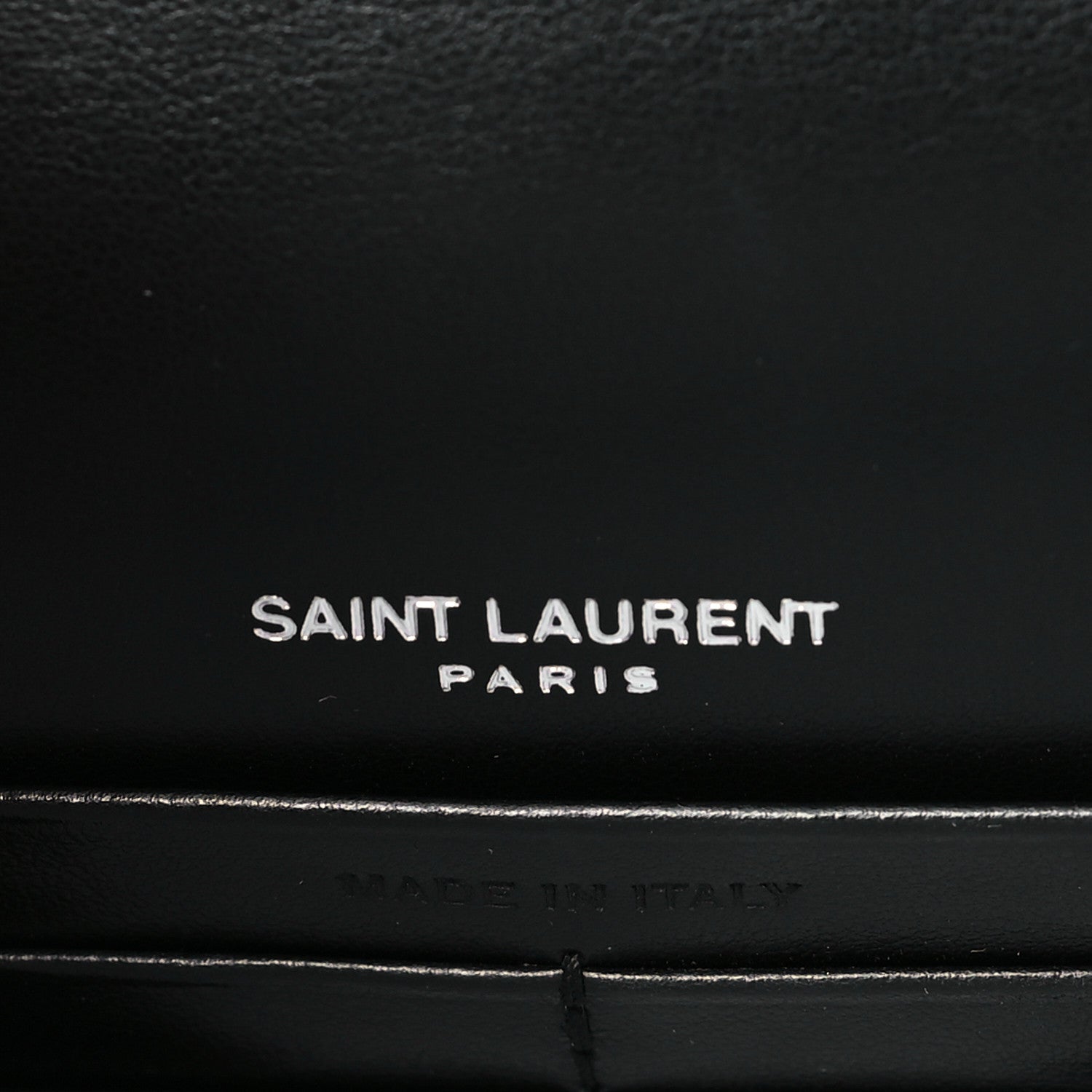 Saint Laurent Coated Bark Calfskin Sunset Chain Wallet Black 6 of 9