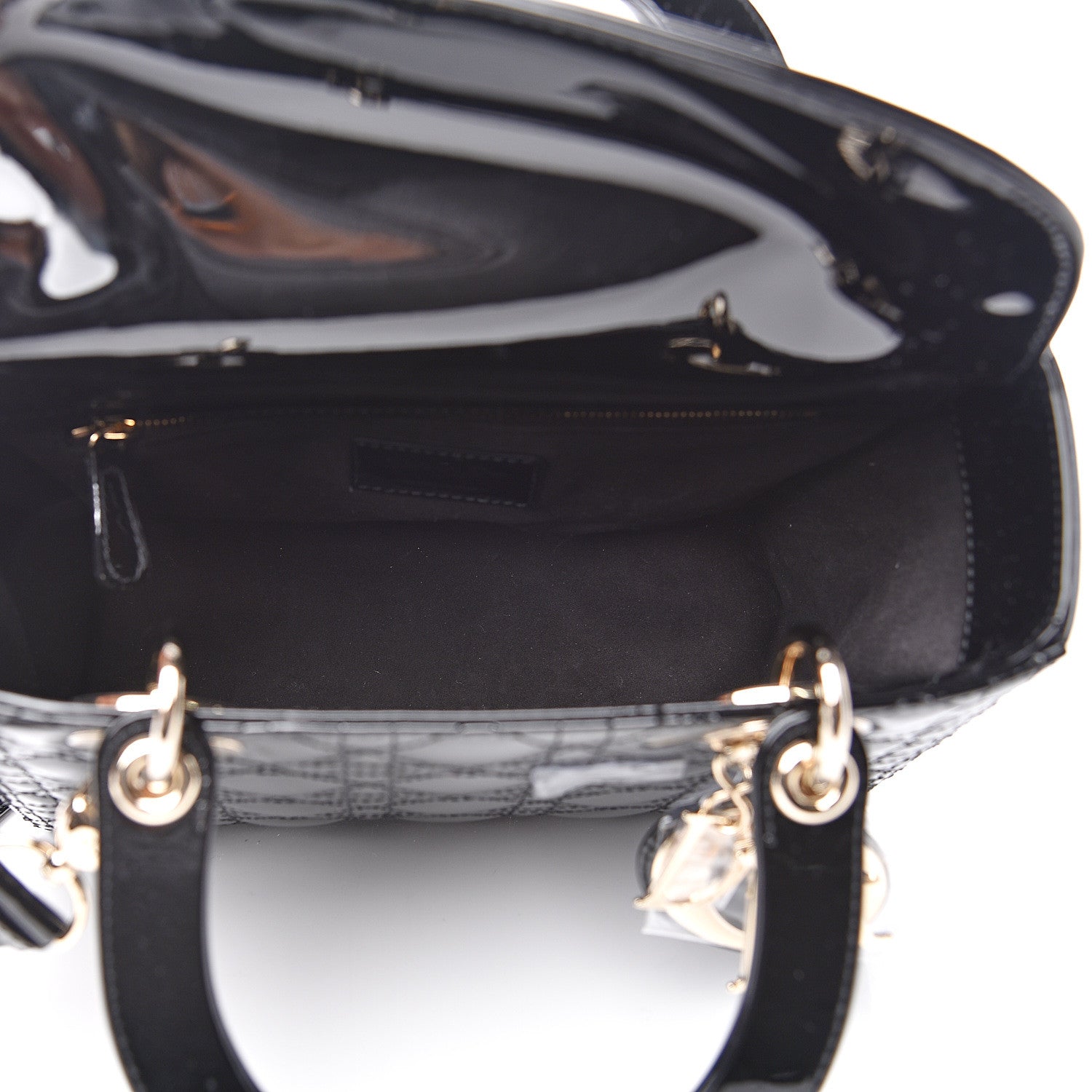 Christian Dior Patent Cannage Medium Lady Dior Black 4 of 9