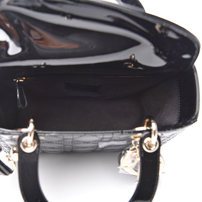 Christian Dior Patent Cannage Medium Lady Dior Black 4 of 9