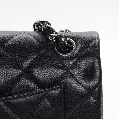 Chanel Caviar Quilted Jumbo Double Flap Navy Blue 8 of 10