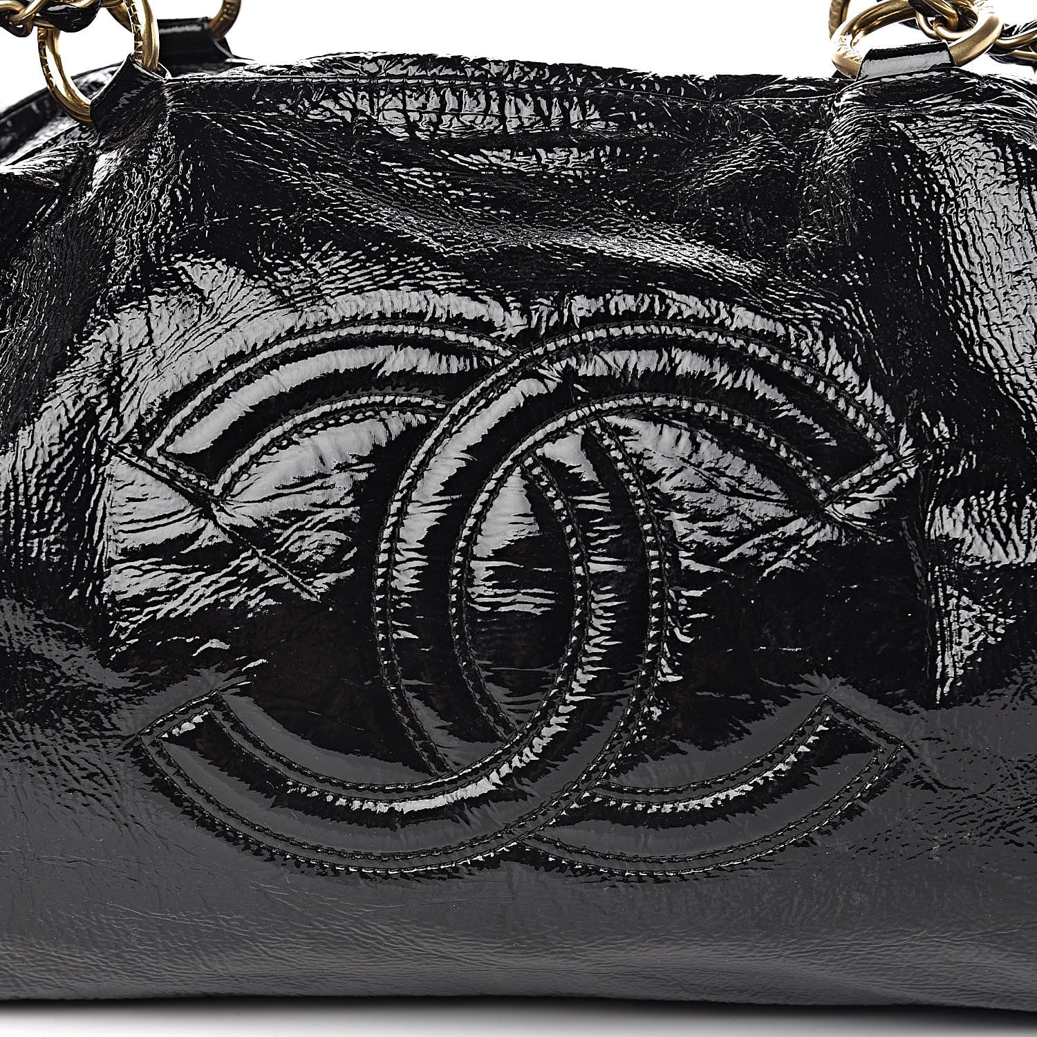 Chanel Vinyl XXL Rock and Chain Bowler Black 8 of 10