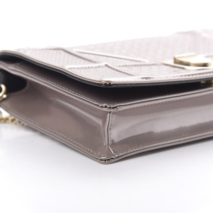 Christian Dior Metallic Patent Micro-Cannage Diorama Wallet on Chain Pouch Hyper Pink 10 of 14