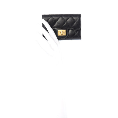 Chanel Aged Calfskin Quilted Reissue Flap Card Holder Black 2 of 9