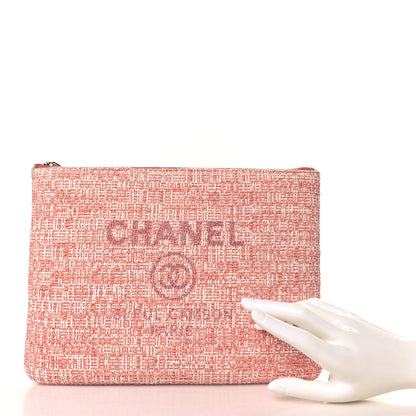 Chanel Canvas Medium Deauville Pouch Pink 2 of 10