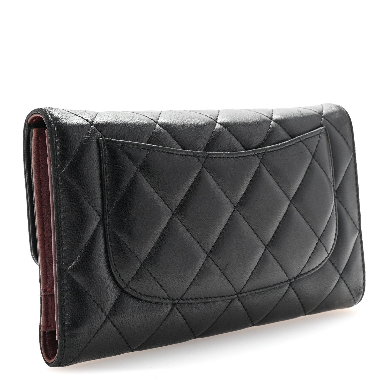 Chanel Lambskin Quilted Large Flap Wallet Black 3 of 8