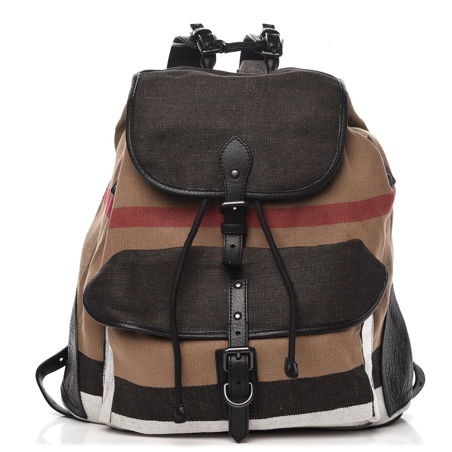 Burberry Canvas Mega Check Korbin Backpack Camel 1 of 10