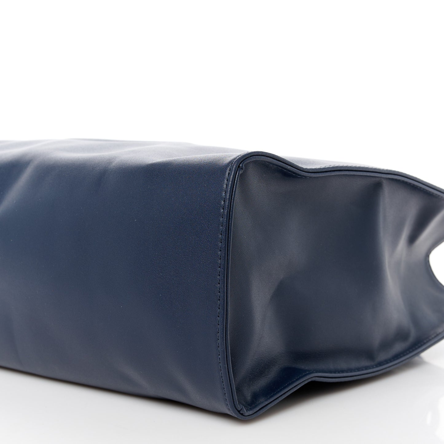 Vegan Leather Medium Shopping Bag Navy