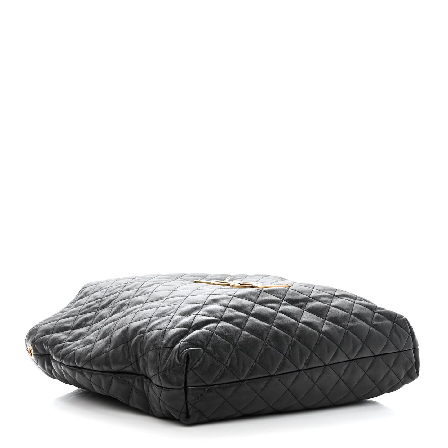 SAINT LAURENT Lambskin Quilted Maxi Icare Shopping Tote Black