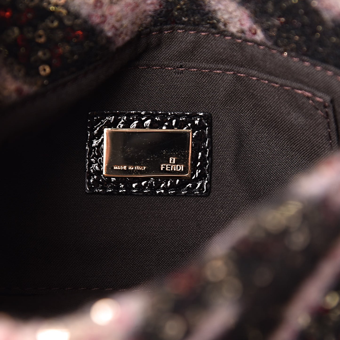 Wool Sequin Macro FF Diagonal Mini Mama Baguette