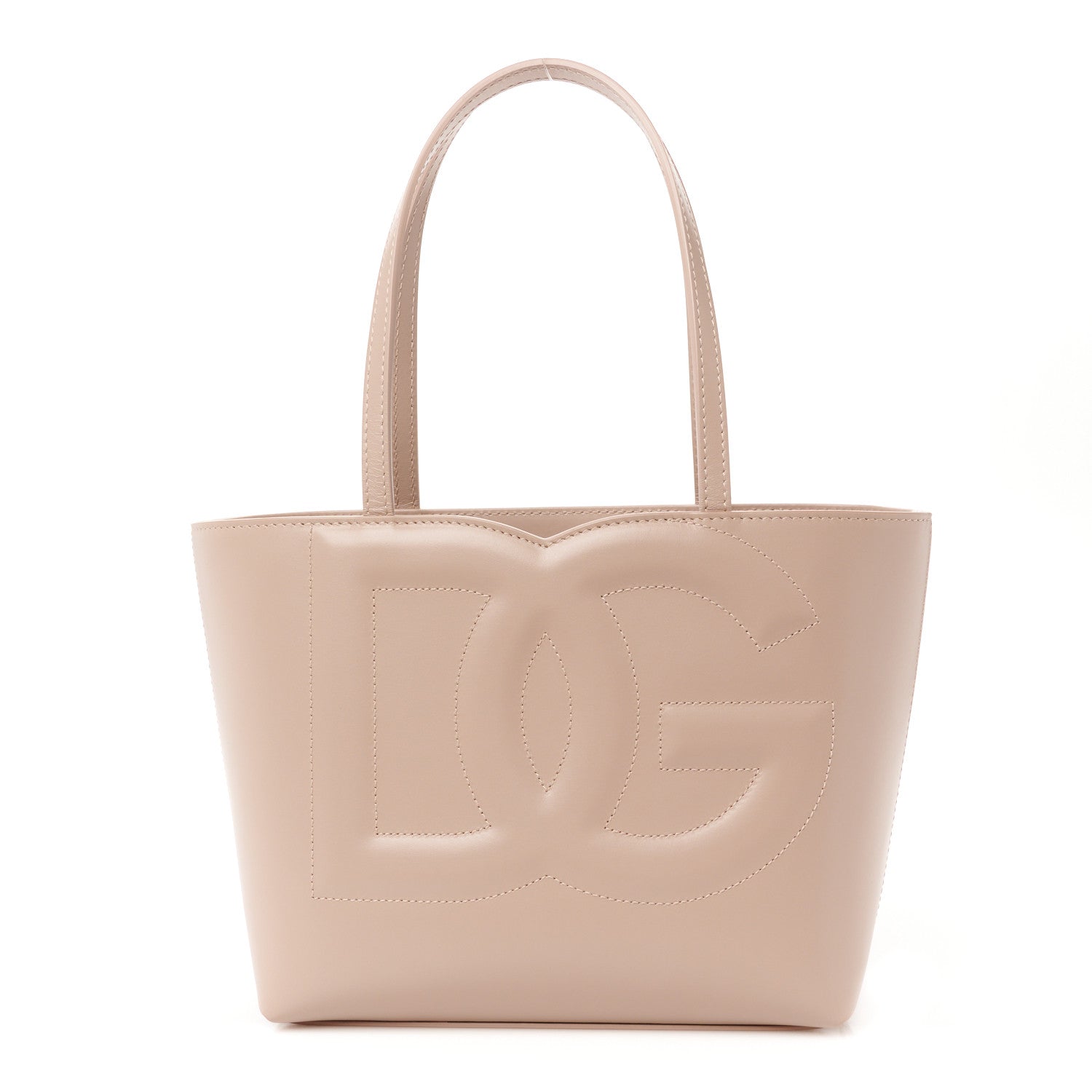 Dolce & Gabbana Calfskin Small DG Logo Shopper Tote Cipria 1 of 10