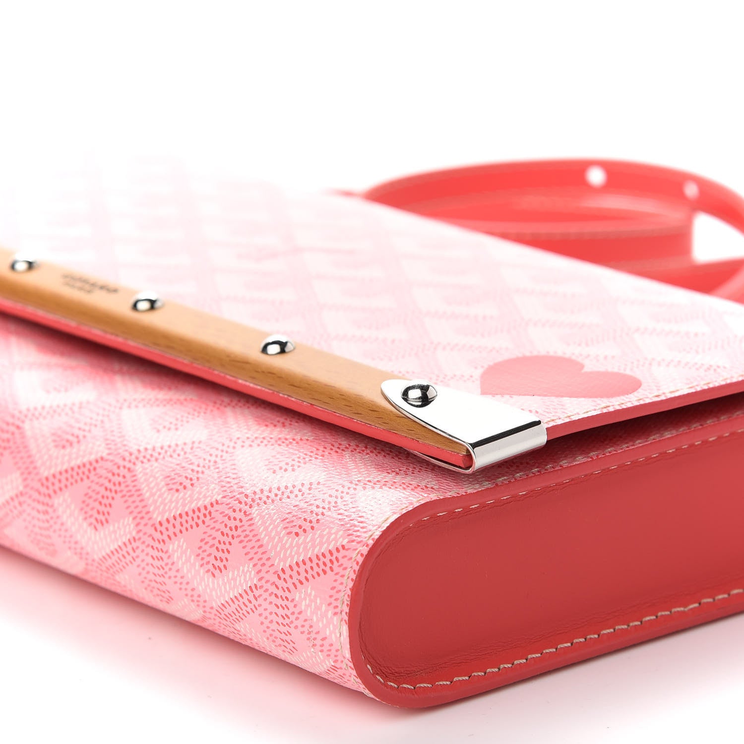 Goyard Goyardine Monte Carlo Bois Clutch With Strap Pink 8 of 8