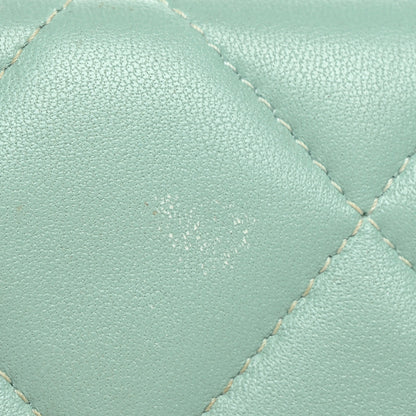 Chanel Lambskin Quilted Chanel 19 Flap Card Holder Light Green 12 of 13