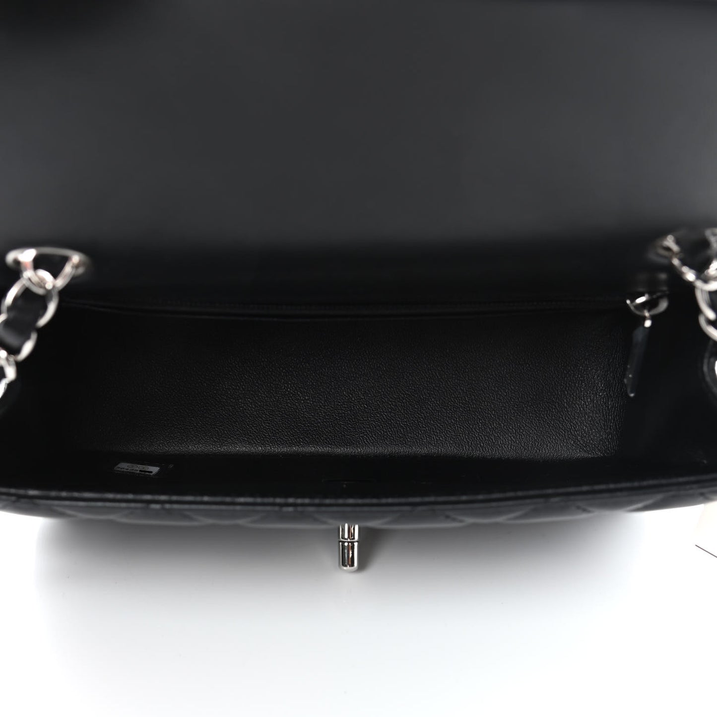 Lambskin Quilted Mini Rectangular Flap Black