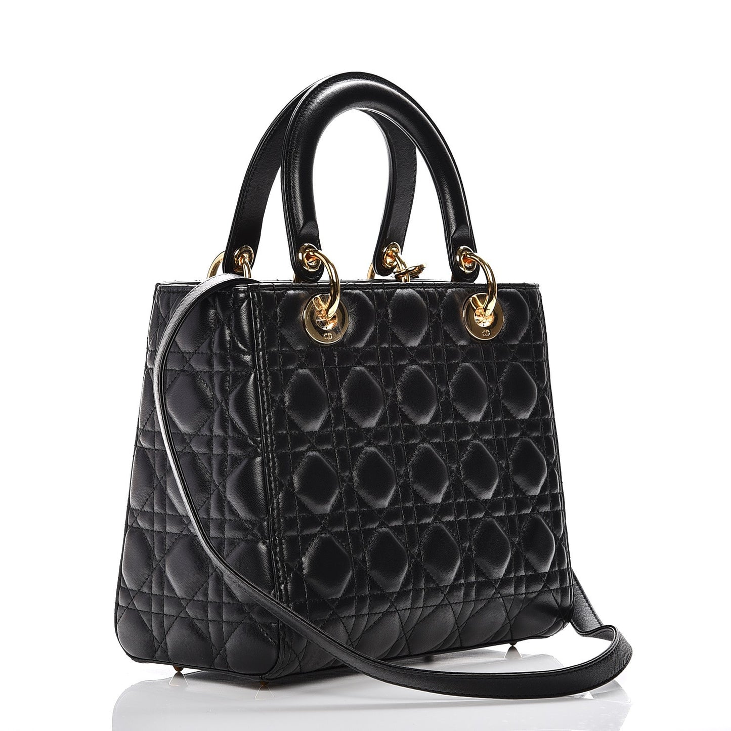 Lambskin Cannage Medium Lady Dior Black
