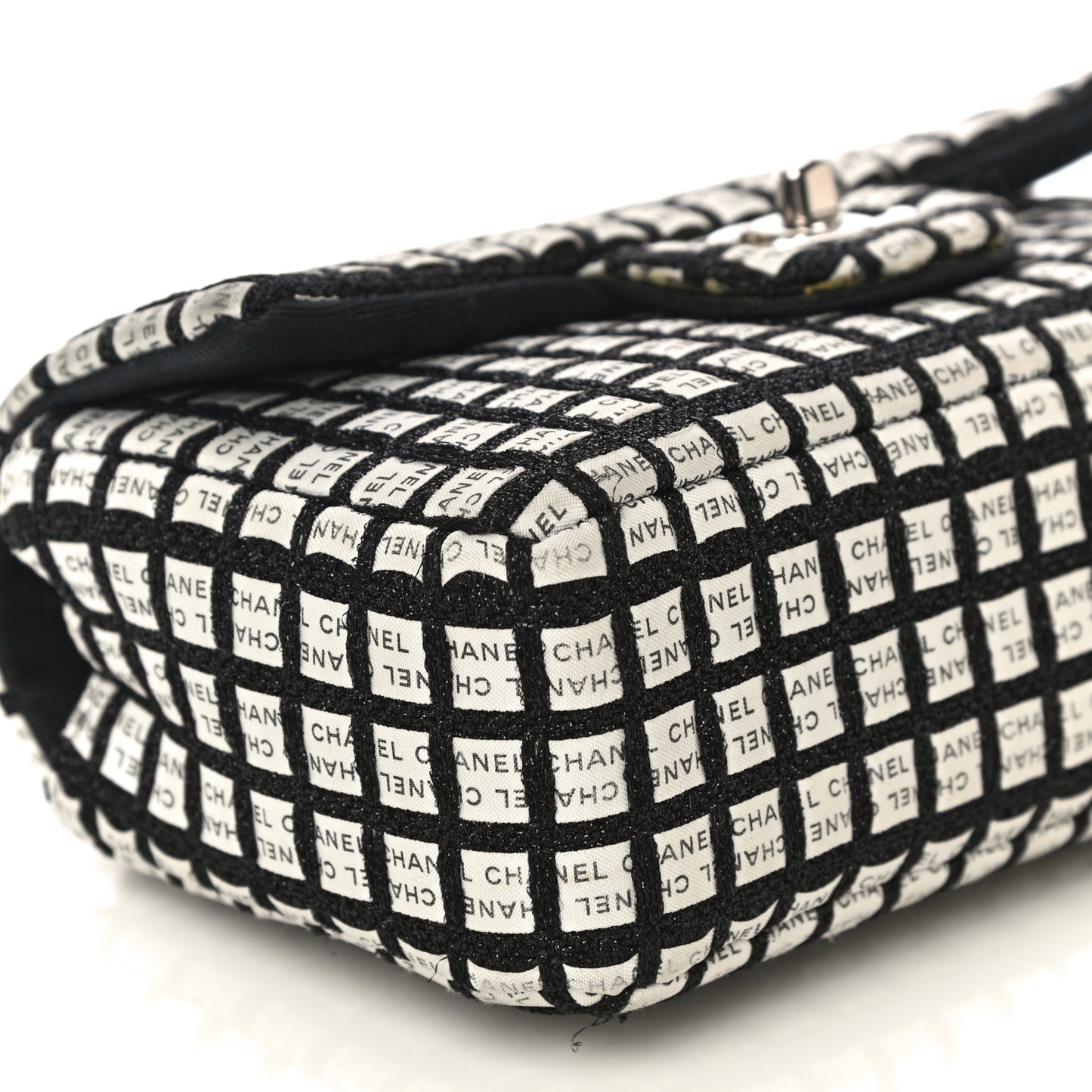 Ribbon Tweed Small Single Flap Black White