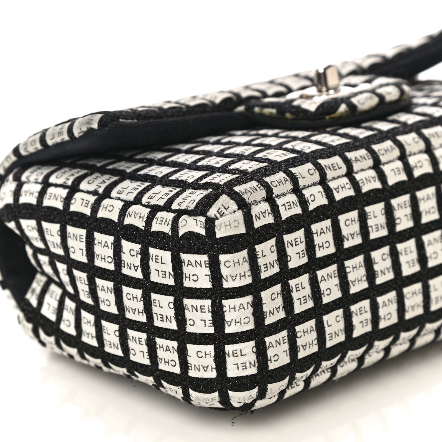 Chanel Ribbon Tweed Small Single Flap Black White 8 of 16