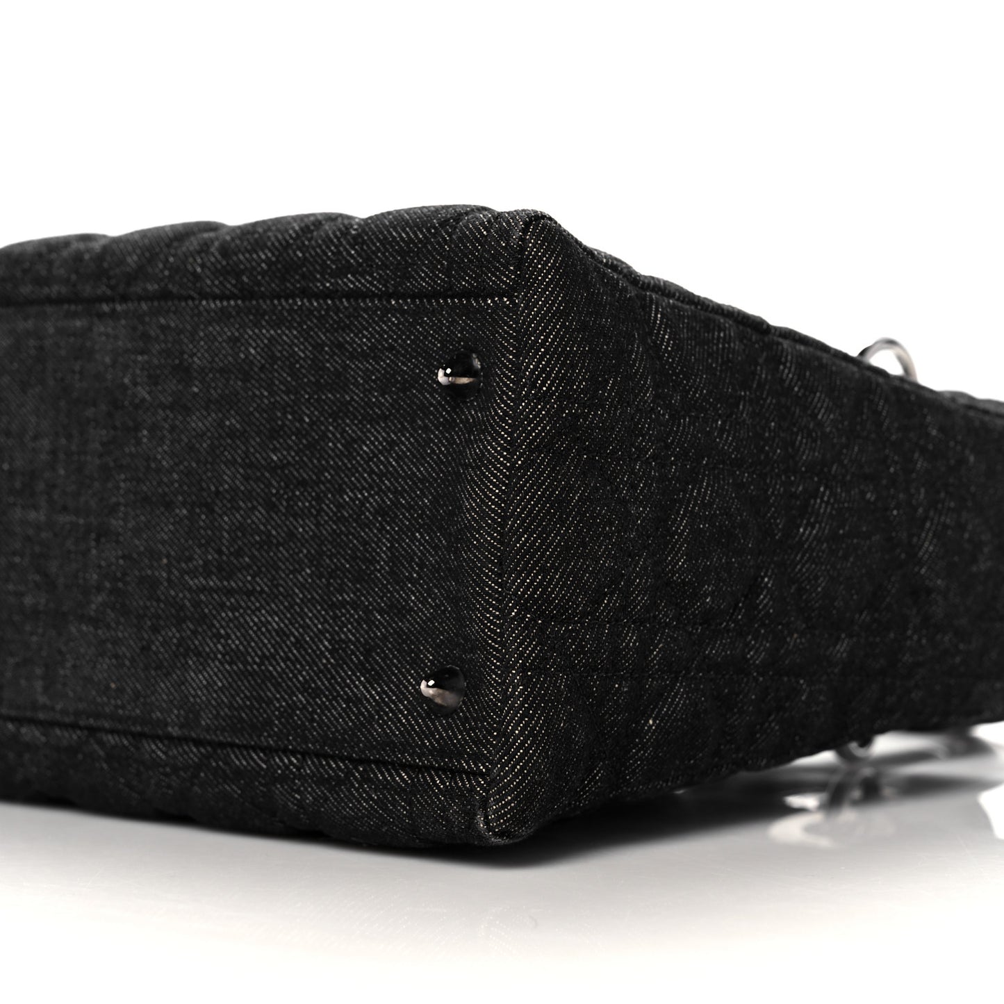Denim Cannage Medium Lady Dior Black